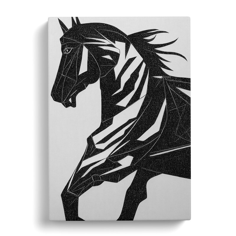Monochrome Horse No.3, 50cm H x 35cm W x 3cm D