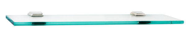 Geometric Glass Accent Shelf, Polished Nickel, 1.75" H x 18" W x 5.125" D