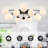 Black Frame Opal Glass Globe Blossom Flush Mount Ceiling Light-1339305991-1339305988