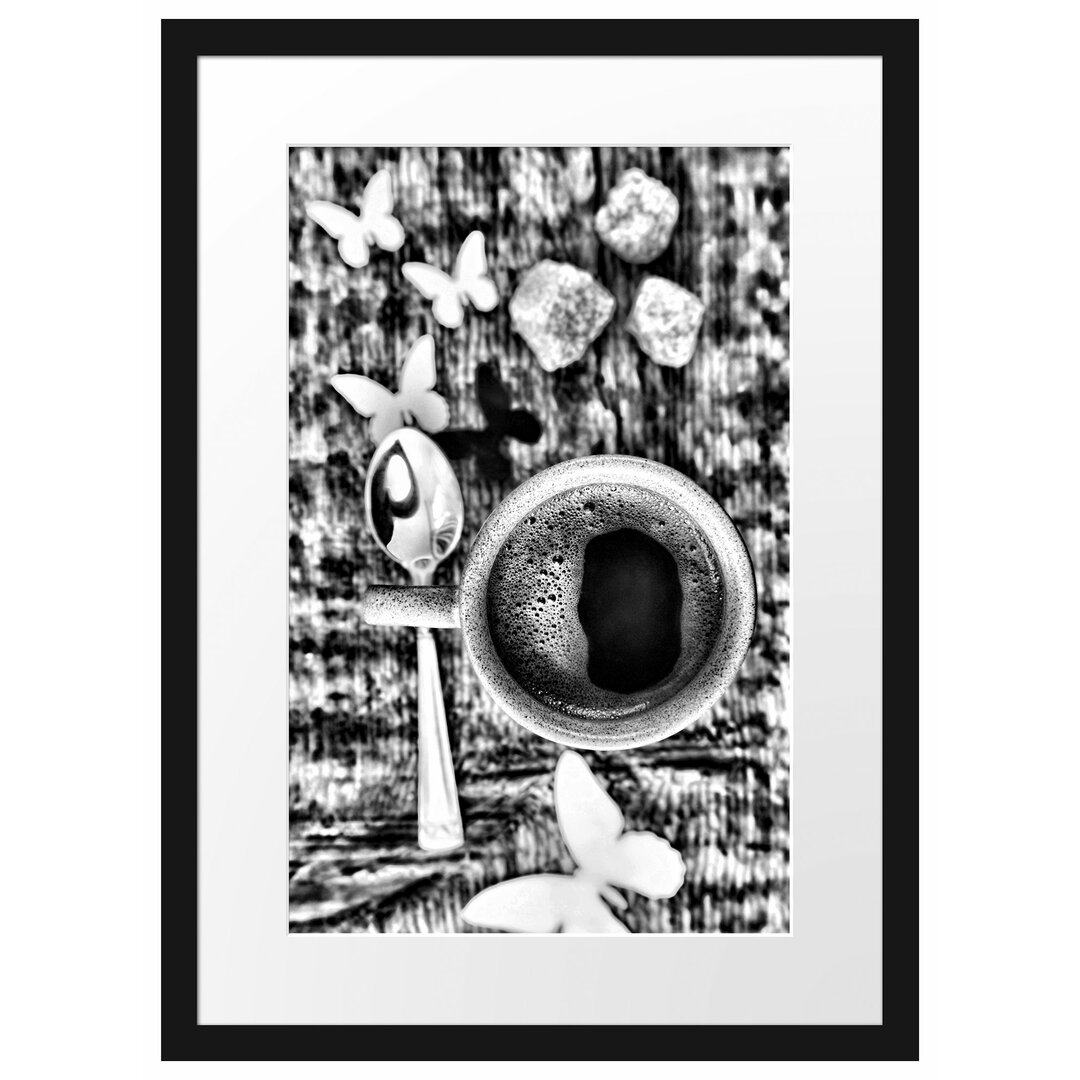 Gerahmtes Poster Espresso Tasse Kaffee