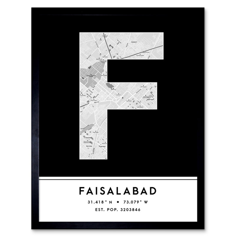 Faisalabad Pakistan City - Single Picture Frame Typography