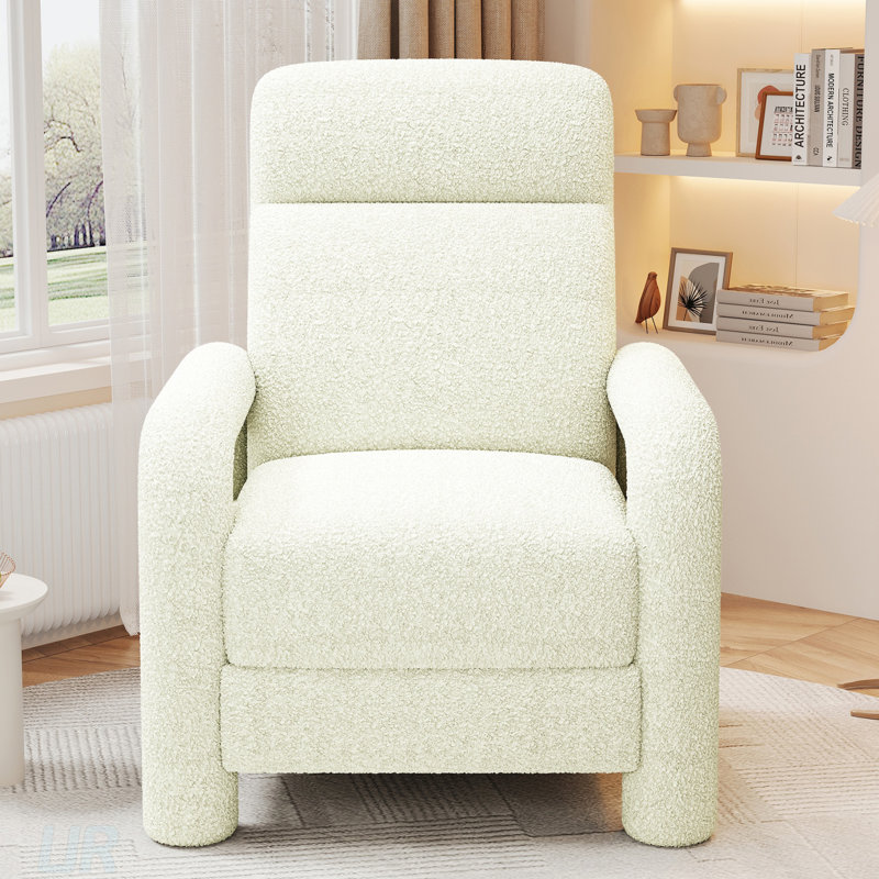 31.25" Push Back Recliner Armchair, Beige