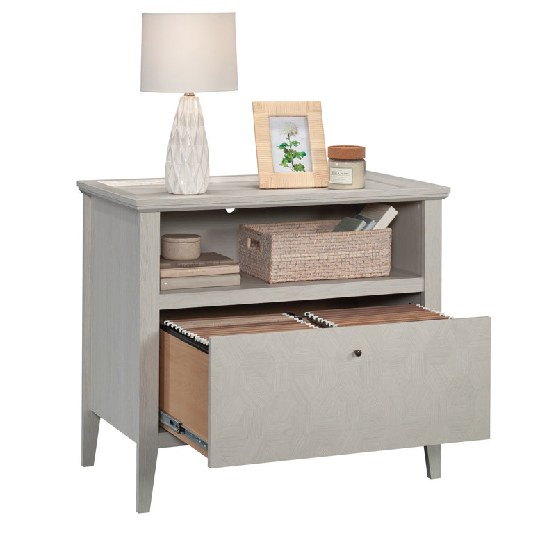 Classeur latéral, finition grise, bureau personnel, salon, solutions de rangement pour étude, tiroir spacieux, formats lettre et légal, glissières pleine extension, look moderne, motif décoratif, pieds fuselés, rapide