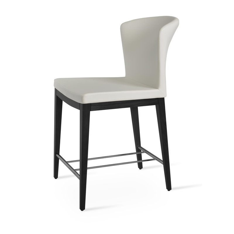 Capri High Back Counter & Bar Wood Stool, Bar Stool (29" Seat Height), Wheat, Wenge