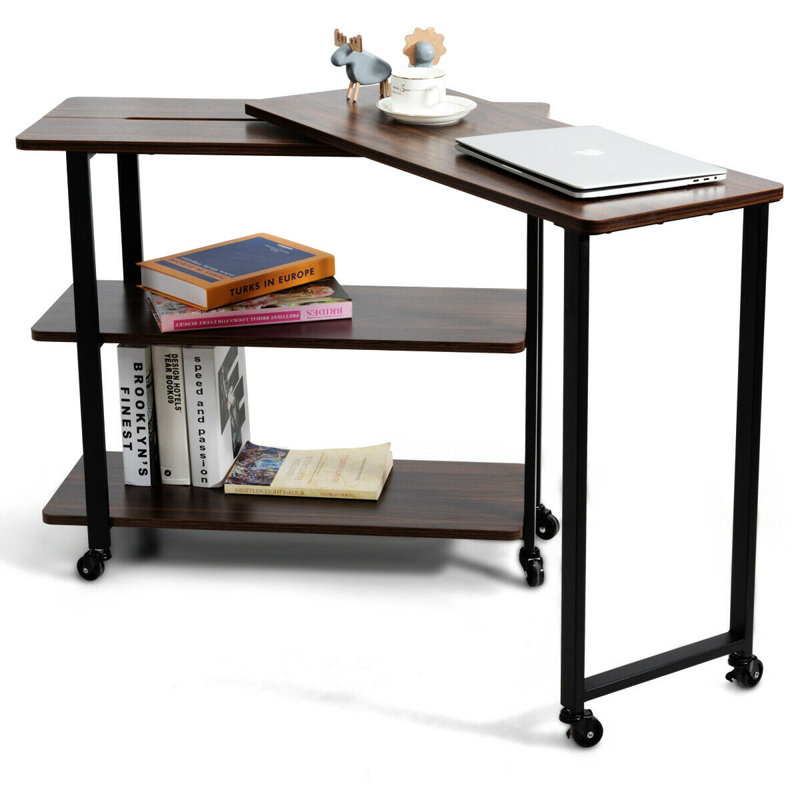 Collinsburg Modular L-Shaped Writing Desk, Walnut/Black 