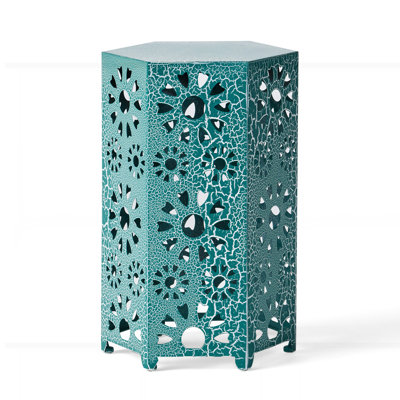 Galore 14" Side Table With Sunburst Cut Out Design