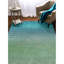 Tapis bleu turquoise en laine tissé à la main Wilfrido-1301290251