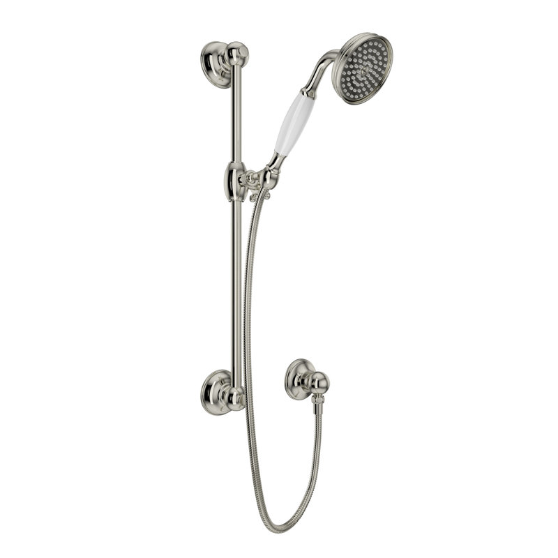 Ensemble de douche spa avec barre coulissante 22 po et douche à fonction unique, Nickel poli
