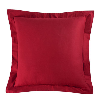 Solid Red Cotton Euro Sham