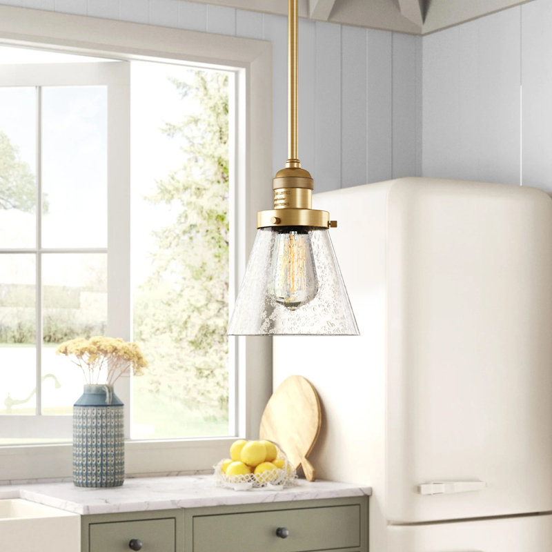 Emery 1 - Light Single Pendant, 10" H x 8" W x 8" D, Satin Gold