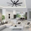 Ventilateur de plafond noir mat intérieur / extérieur 68 po avec lumière DEL et télécommande Octane