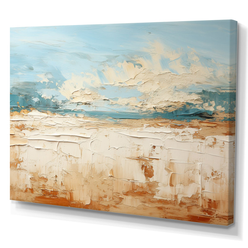 Coastal Beach Sand Whispers I - Décoration murale plage côtière, H 34 po x l 44 po x P 1,5 po, Toile tendue