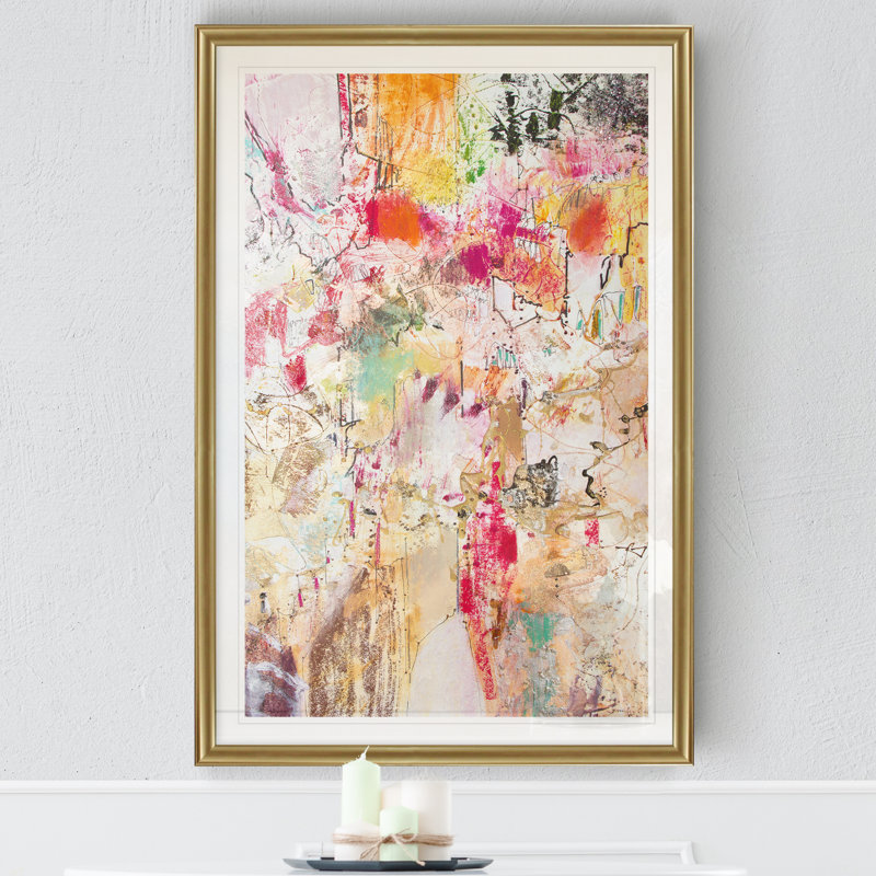 « vertical rouges ii », impression sur toile, H 26,5 po x l 36,5 po x P 1,5 po, Or