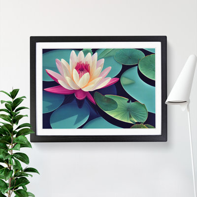 Shimmering Water Lily Flower - Framed Print