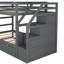 Lit superposé Twintwin avec lit gigogne et 3 options de rangement bien pensées, escalier gris bien agencé-409289006