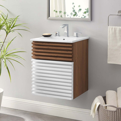 Meuble-lavabo mural 18 po Modway Render