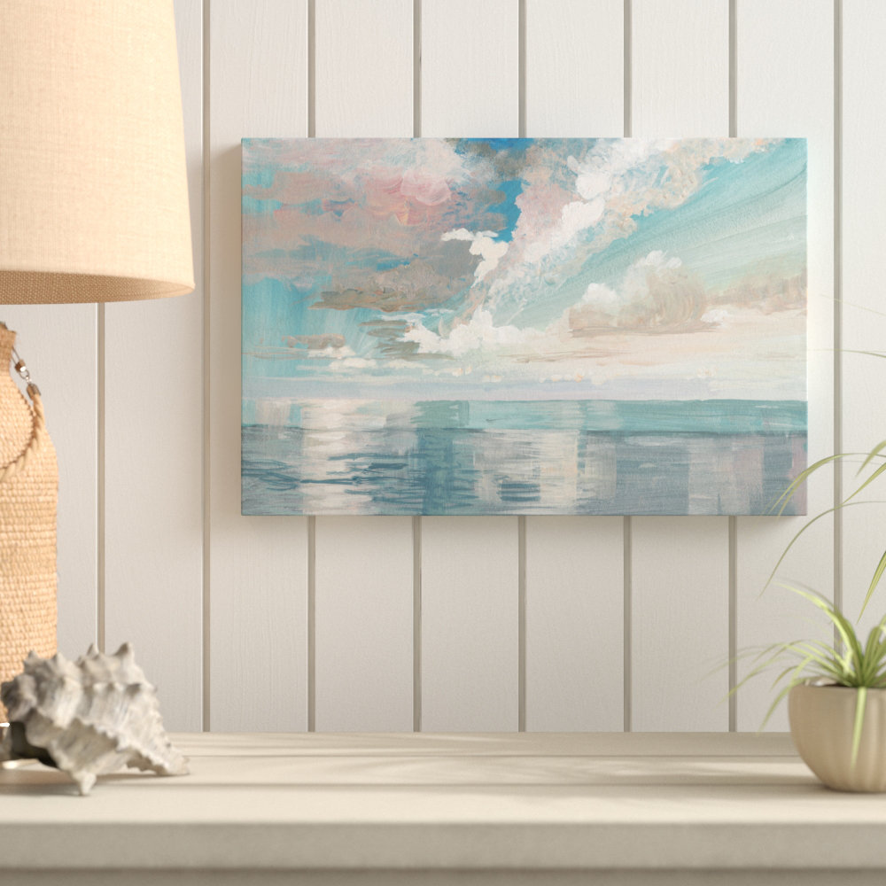 Beach Adventure Pastel Sky - Wrapped Canvas Print Highland Dunes 