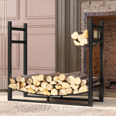 Aleycia 34'' W Metal Log Rack