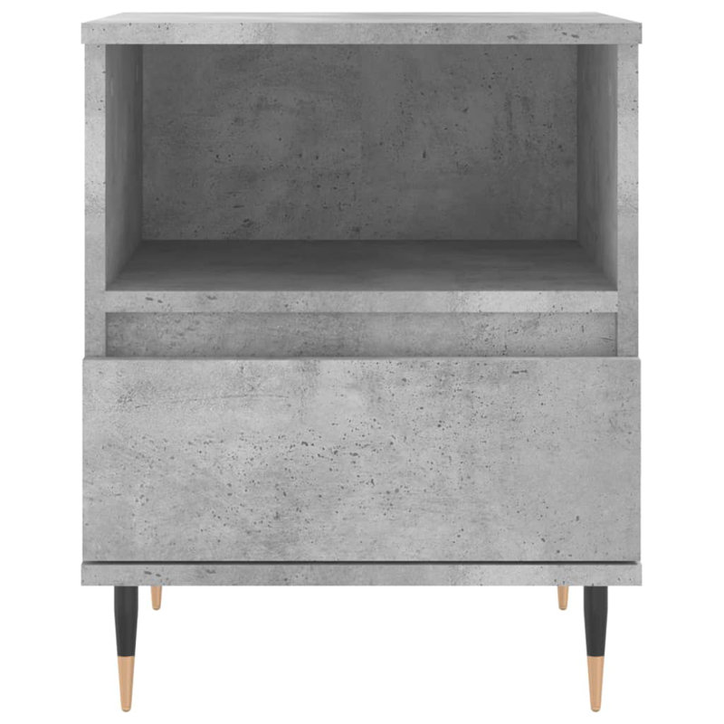 Mushaim 40cm W Manufactured Wood Bedside Table, Concrete grey, Individual