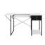 Table de couture blanche avec tablette et tiroirs réglables, rallonges latérales pliables, bureau d'ordinateur robuste en acier pour studio d'artisanat