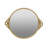18X2x15" Round Iron Tray With Ornate Gold Frame And Mirrored Surface