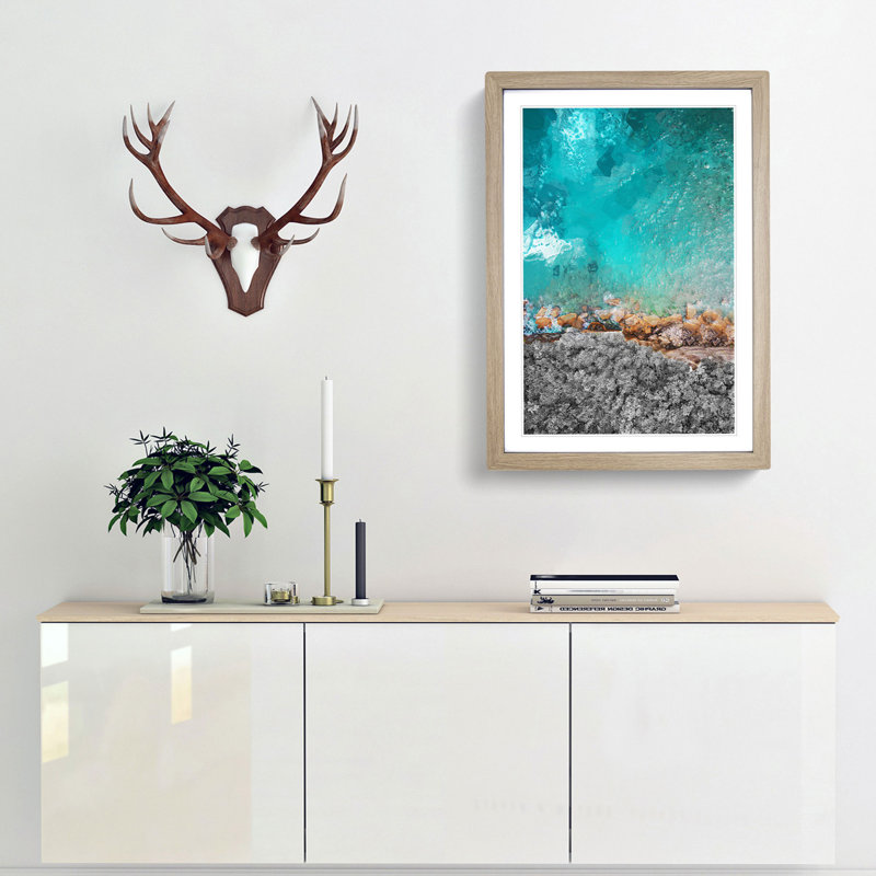 Atuh Beach in Bali Indonesia - Picture Frame Graphic Art Print, Oak Framed, 87cm H x 62cm W x 2cm D