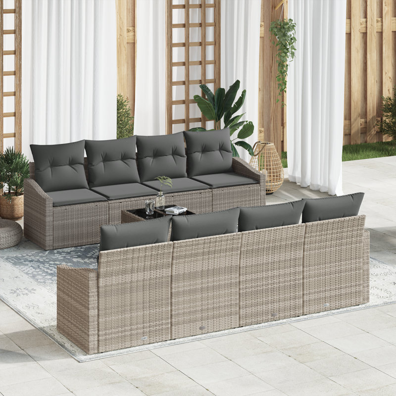 233cm Wide Patio Sofa with Cushions