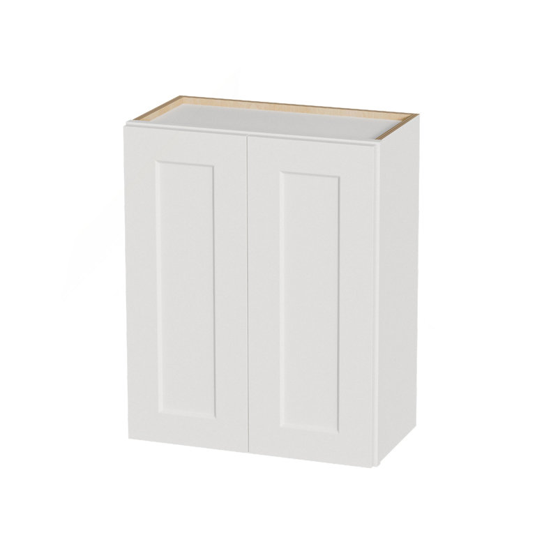 Armoire murale en bois massif blanc Shaker, Blanc, H 30 po x l 24 po x P 12 po
