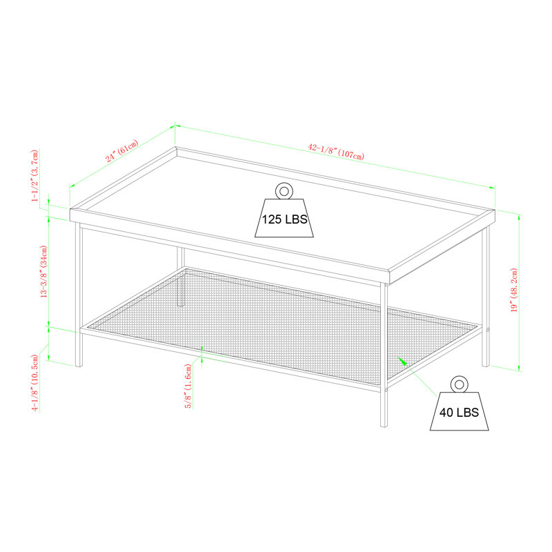 Raffaele Coffee Table, Grey Wash
