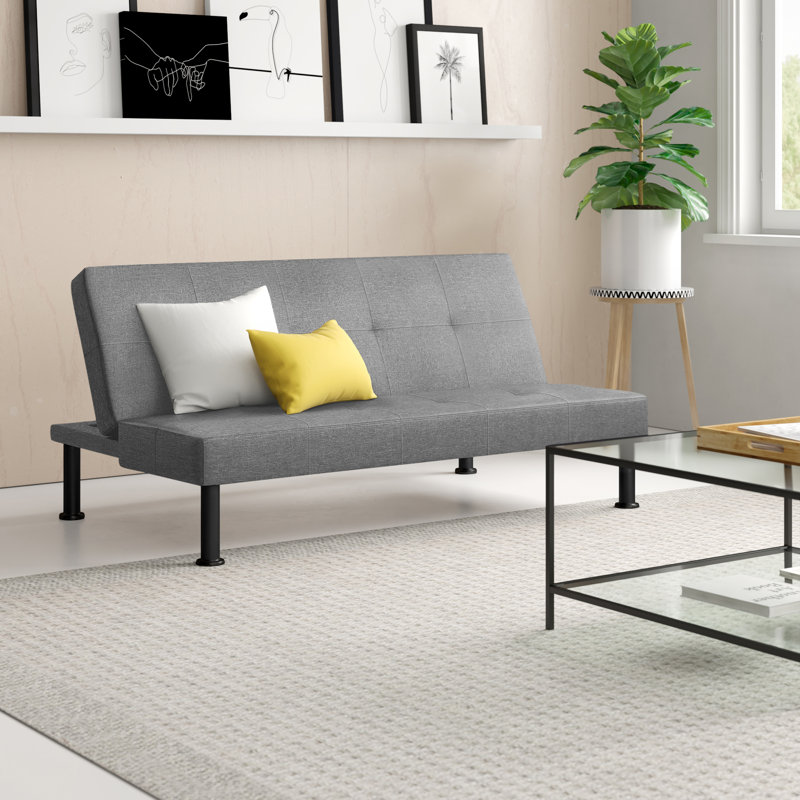 Genina Twin 64'' Faux Leather Convertible Sofa