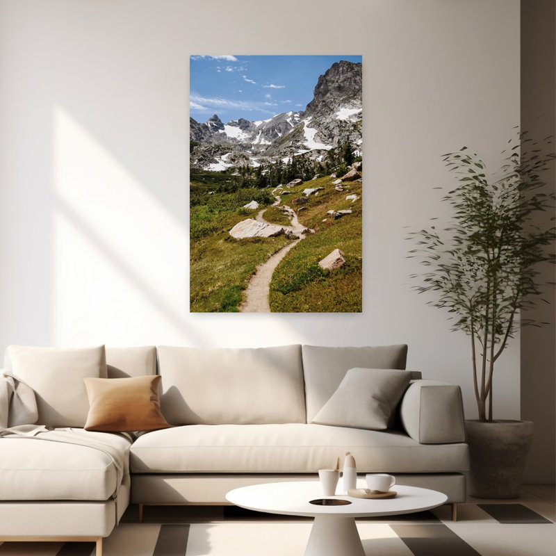 Contemporary Art Peaceful Serene Abstract Pine Tree Forest Landscape Wall Art 1 Piece Wrapped Canvas Wall Art