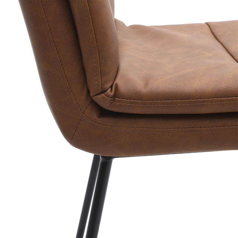 Carena Upholstered Counter Stool with Metal Frame, Brown