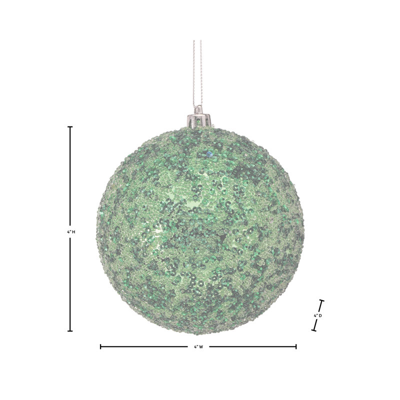 Ornement boule en métal 4 po , Vert