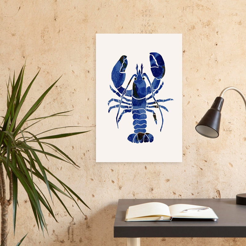 Aquarelle, homard bleu, homard abstrait, art mural, H 24 po x l 16 po