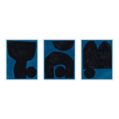 Module On Blue. Set Of 3 Painting by Michael Kempen