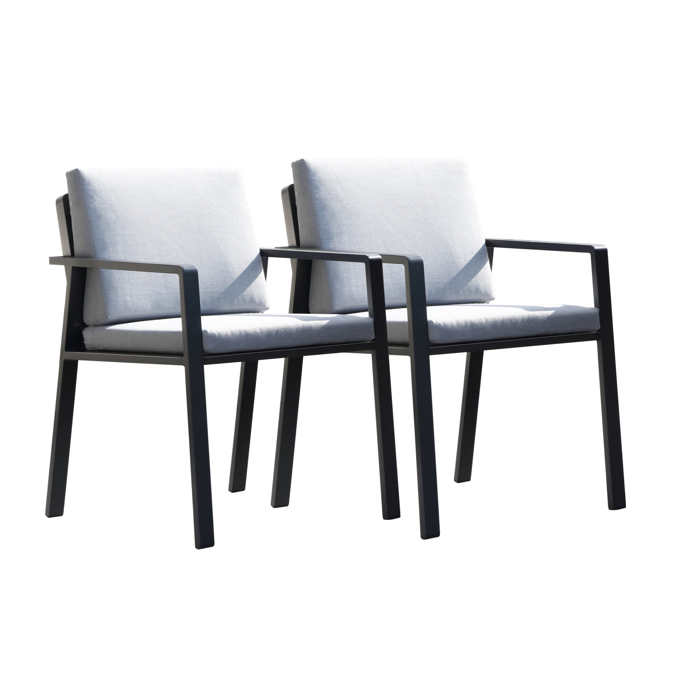Nofi Metal Outdoor Dining Armchair with Cushion