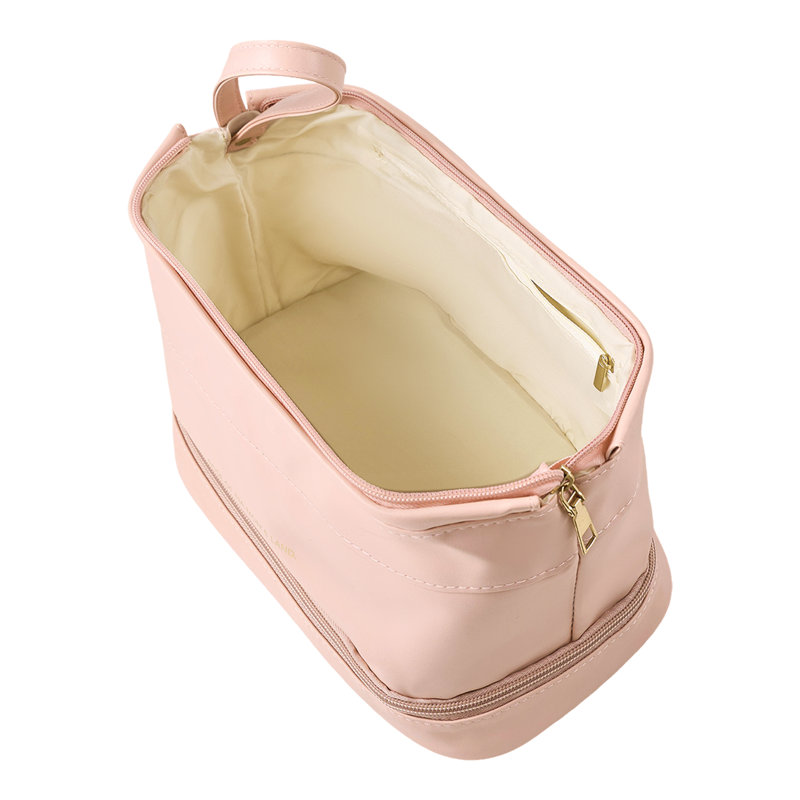 PU Leather；Polyester；PVC；Nylon Zipper Makeup Organiser, Pink