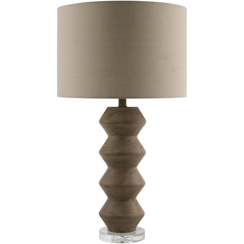 Lampe de table Aeleen, Marron foncé, Beige