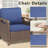 Set of 2 Brown Wicker Patio Lounge Chairs with Ergonomic Armrests and 4 " Cushions""