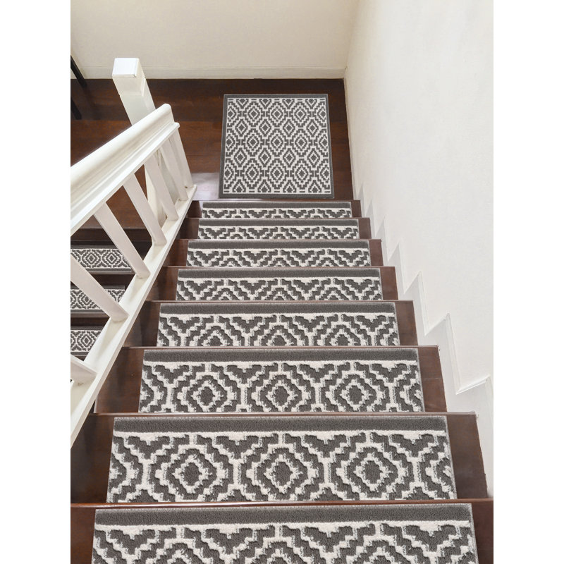 Tapis d'atterrissage assorti, Gris / blanc