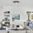 13'' 2-Light Black Modern Octagon Stone-Texture-Shaped Flush Mount Lighting Fixture For Living Room/ Bedroom