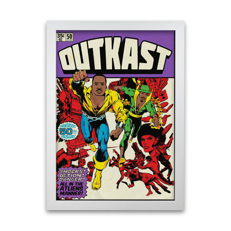 Dangerous Outkast by David Redon - Print, White Grain, 84.1 cm H x 59.4 cm W x 5 cm D