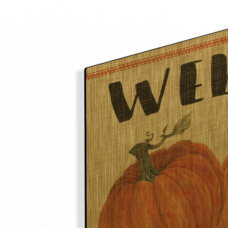 «Welcome to Our Pumpkin Patch» par Cindy Jacobs, art mural en métal doré, 48 po x 24 po, 48 po x 24 po