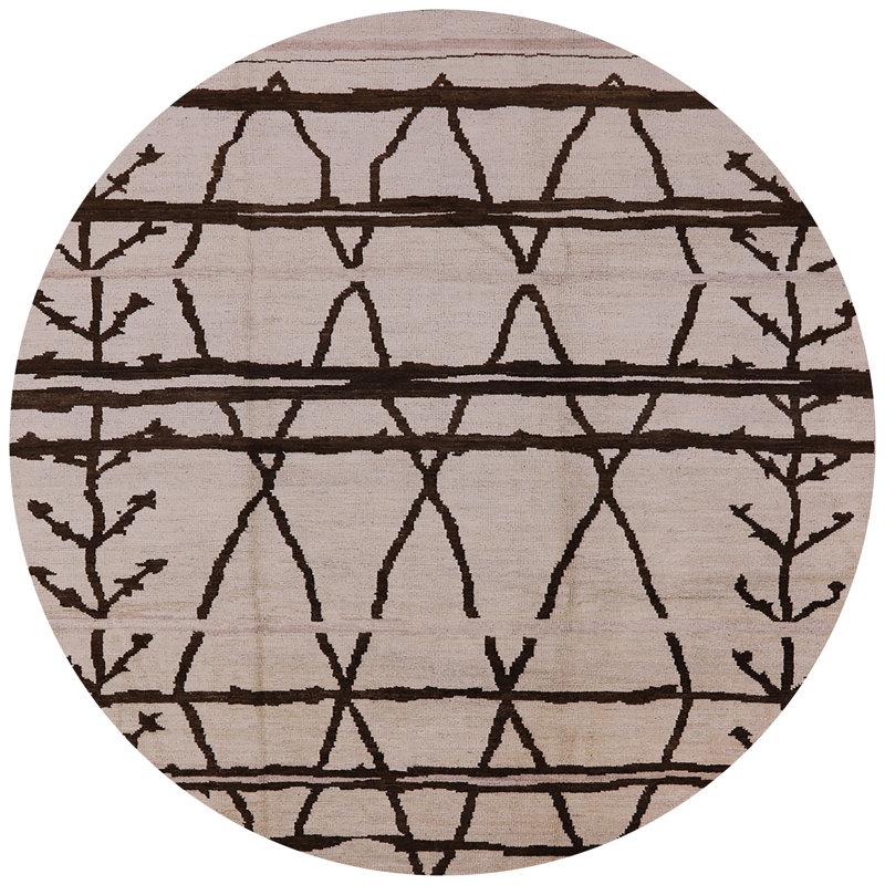 Tapis brun / gris Nyasia Southwestern, Rond 4 pi