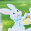 Piquet de lapin de Pâques en métal