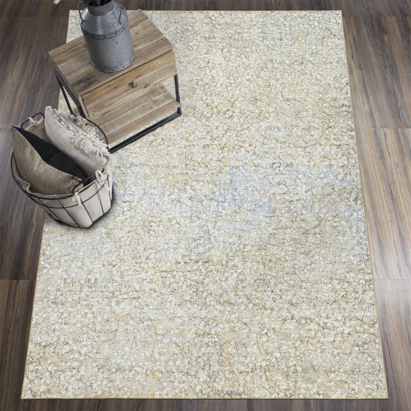 Tapis ivoire à tissage plat Sotho, Rectangle 5 pi x 7 pi