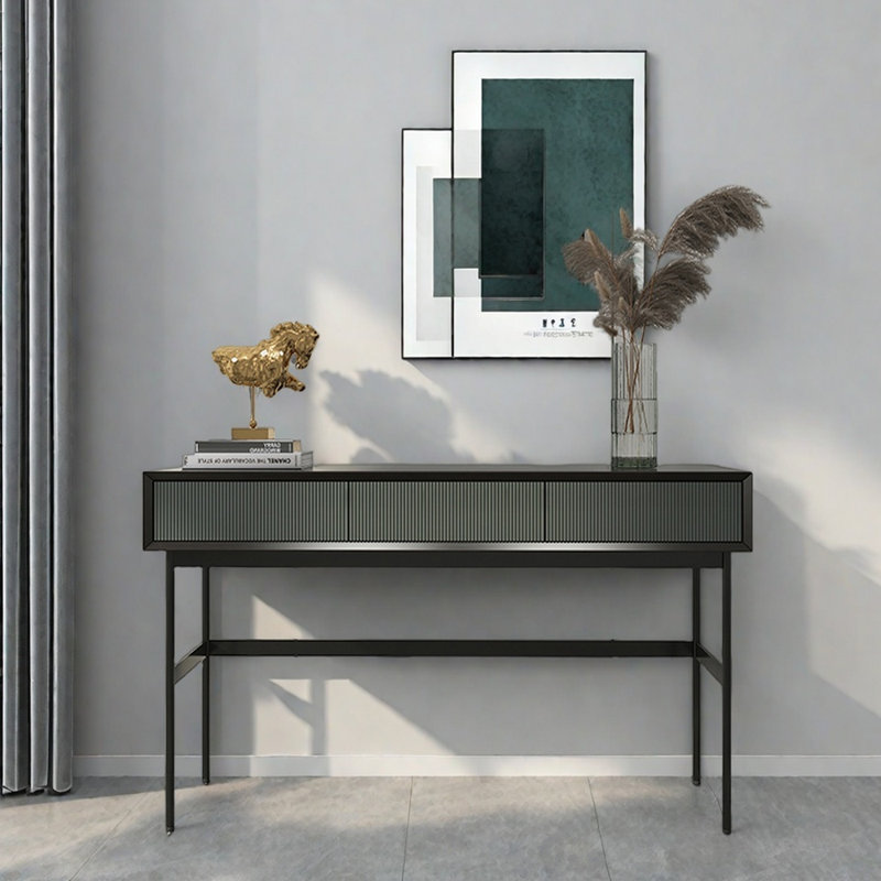 Table d'entrée minimaliste moderne en pin massif, H 33,9 po x l 47,2 po x P 13,8 po