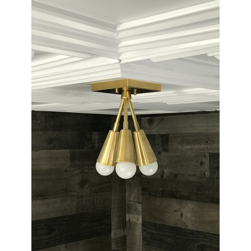 Odele Semi Flush Mount, Raw Brass