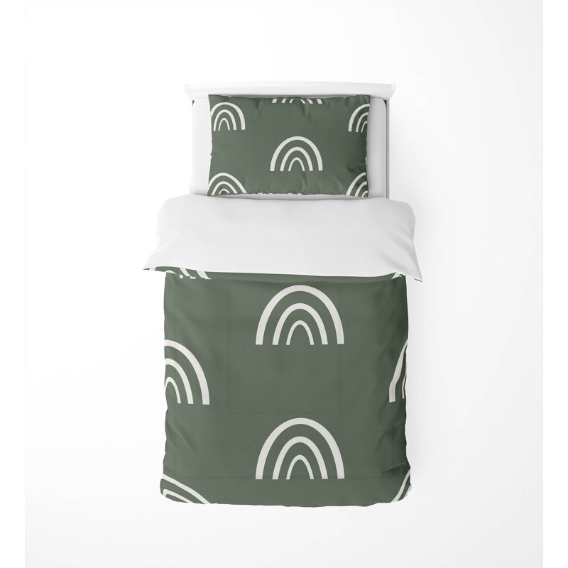 Ensemble d'édredon Plain Bows Match, Vert