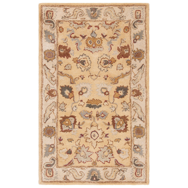Bulwinder Hand Tufted Wool Oriental Rug, Rectangle 3' x 5'